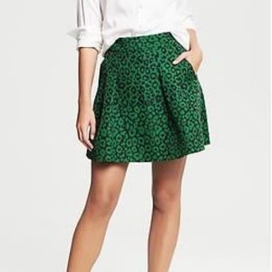 Banana Republic Green&Black Leopard Skirt 14